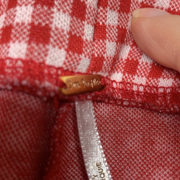 Free People Red Plaid Checkered Pants - Picture 5 of 9
